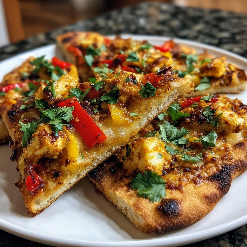 Paneer Naan Pizzas Indian Delight