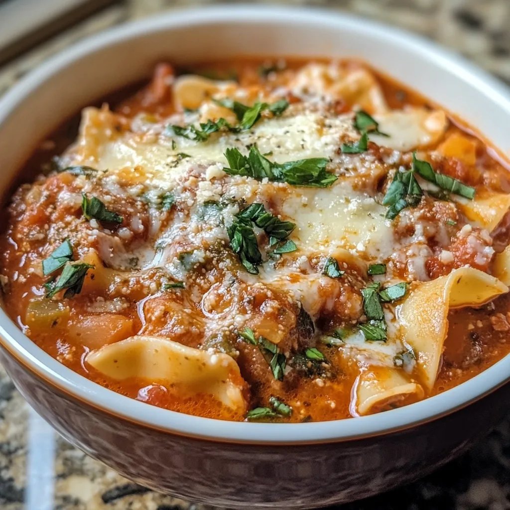 Spicy & Creamy Lasagna Soup