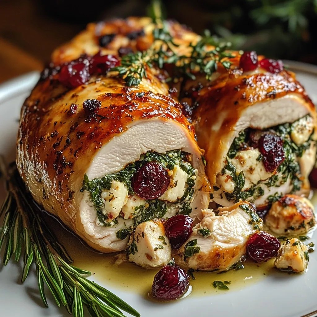 Spinach & Cranberry Stuffed Chicken Breasts