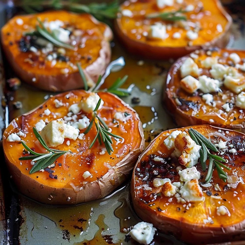 Roasted Sweet Potato Rounds with Honey & Feta