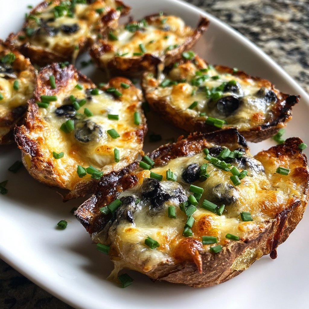 Loaded Potato Skins Black Bean