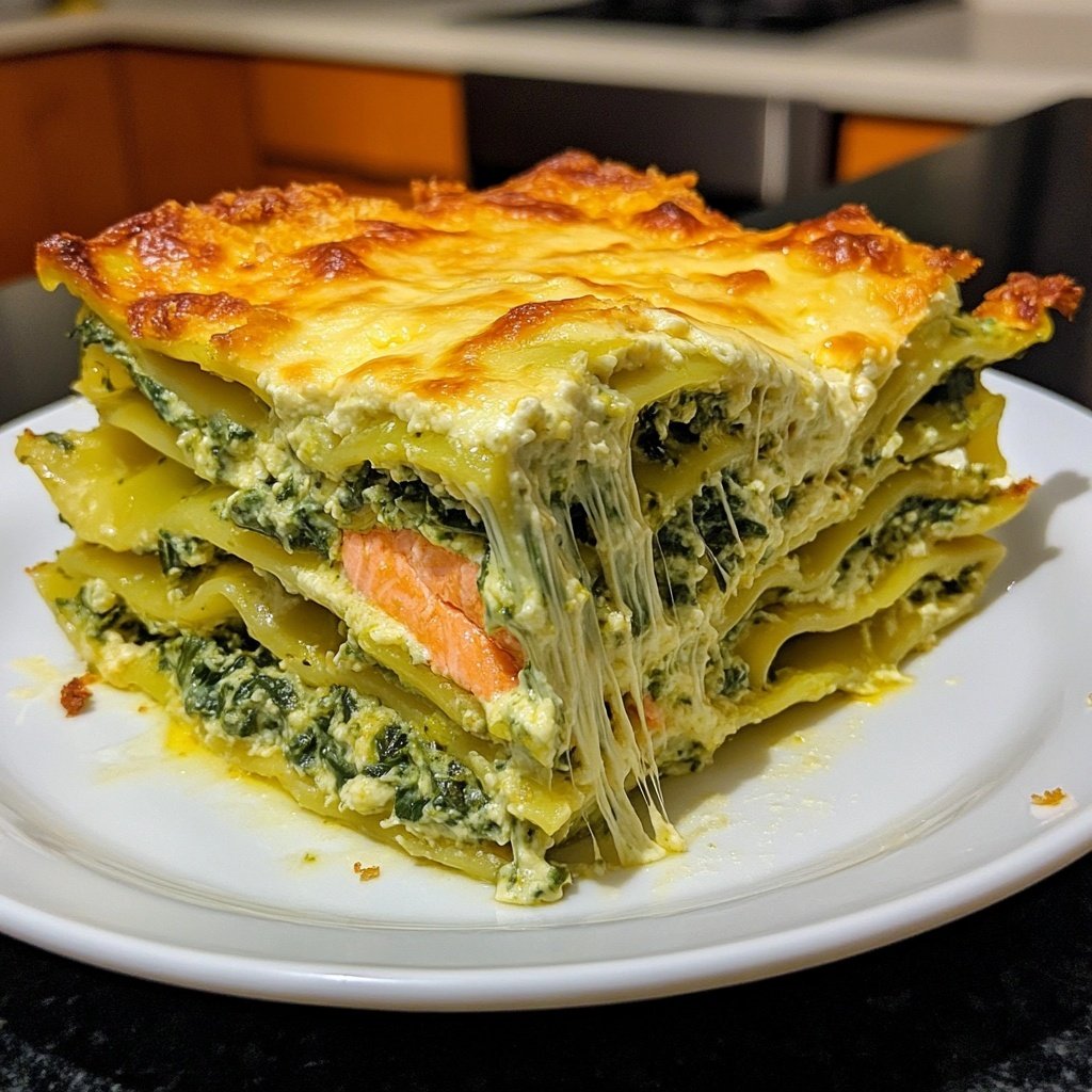 Spinach Salmon Lasagna for the Holidays