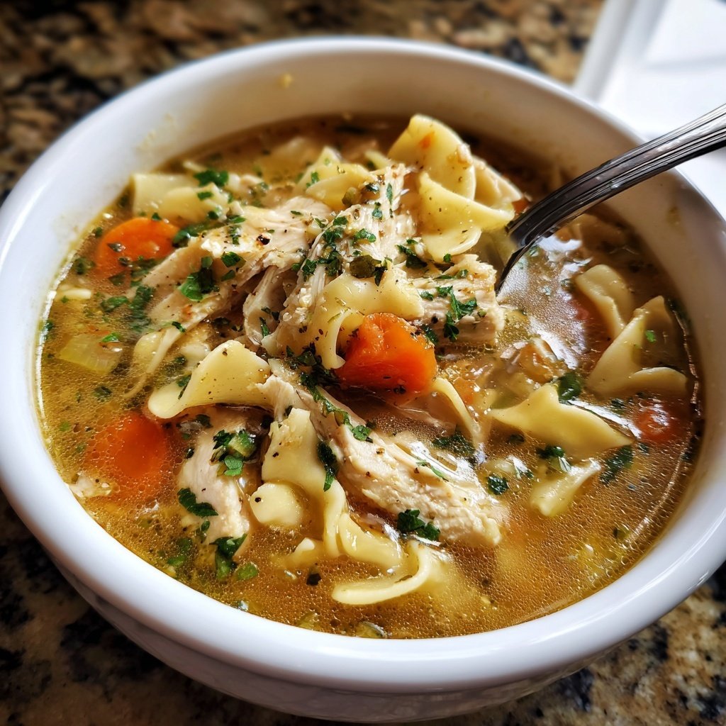 Classic Chicken and Egg Noodles Soup