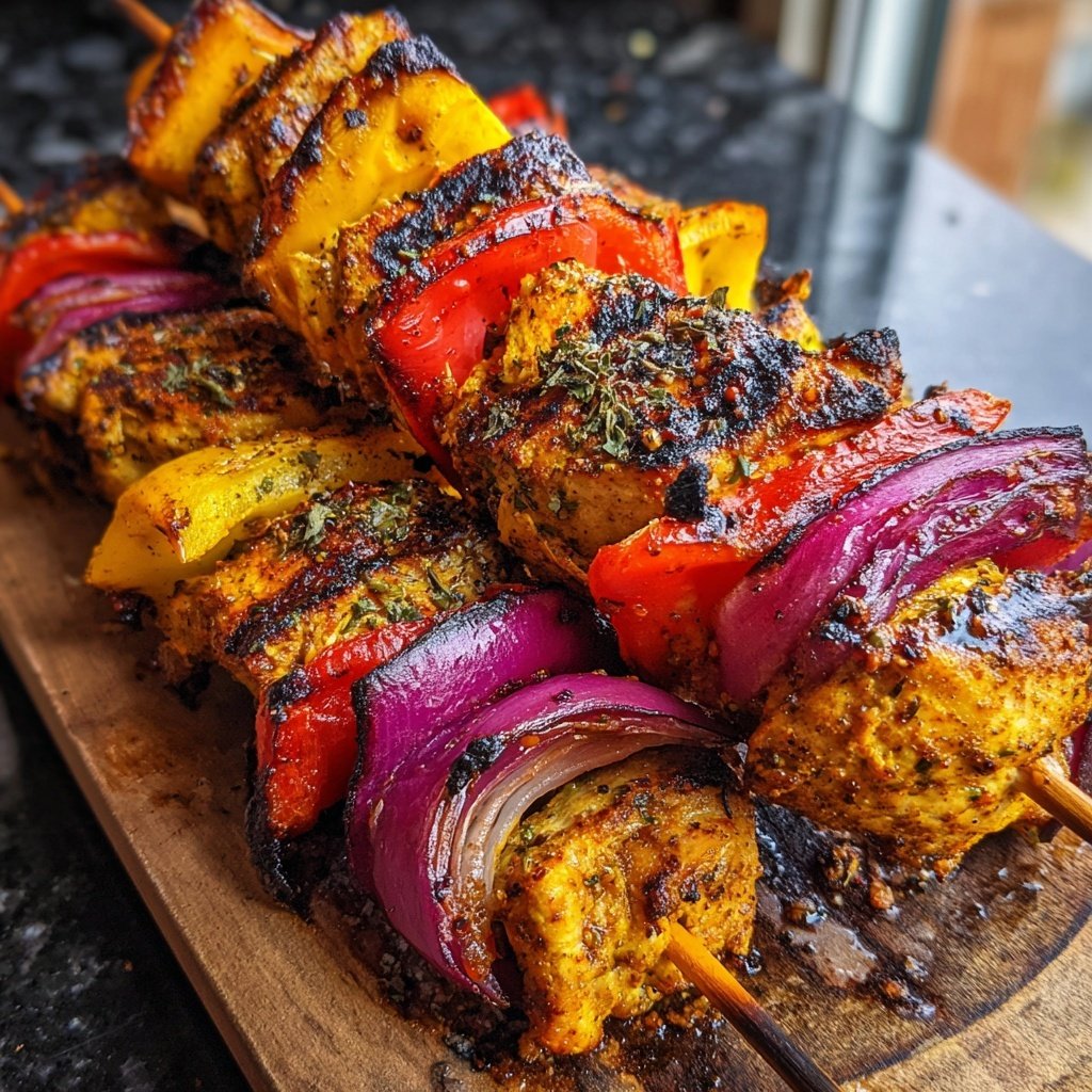 Chicken Kebabs with Marinade Grilled