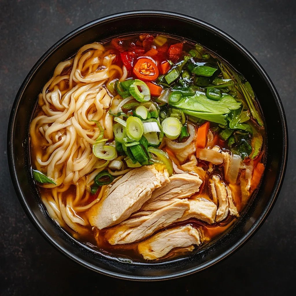Spicy Chinese Chicken Noodle Soup with Sichuan Flavor