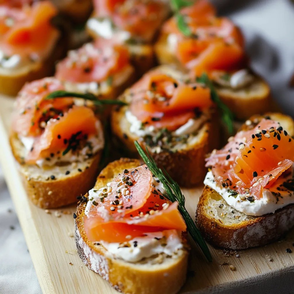 Easy & Super Spicy Smoked Salmon Crostini