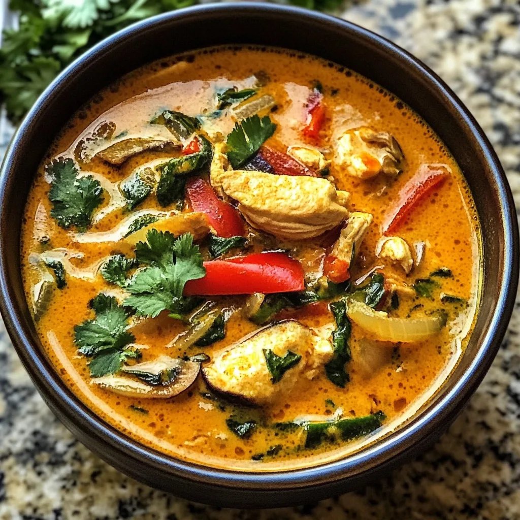 Thai Coconut Chicken Curry Soup