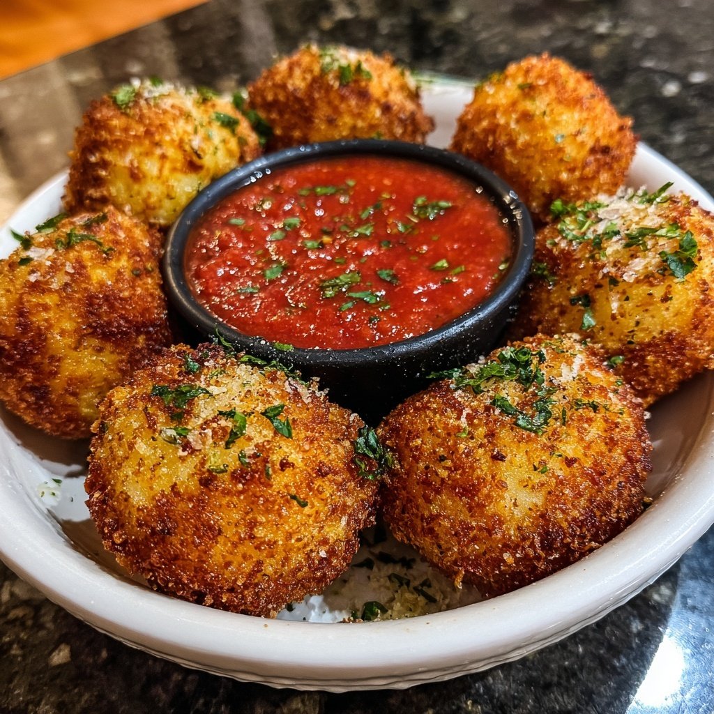 Crispy Mozzarella Balls with Marinara Dip