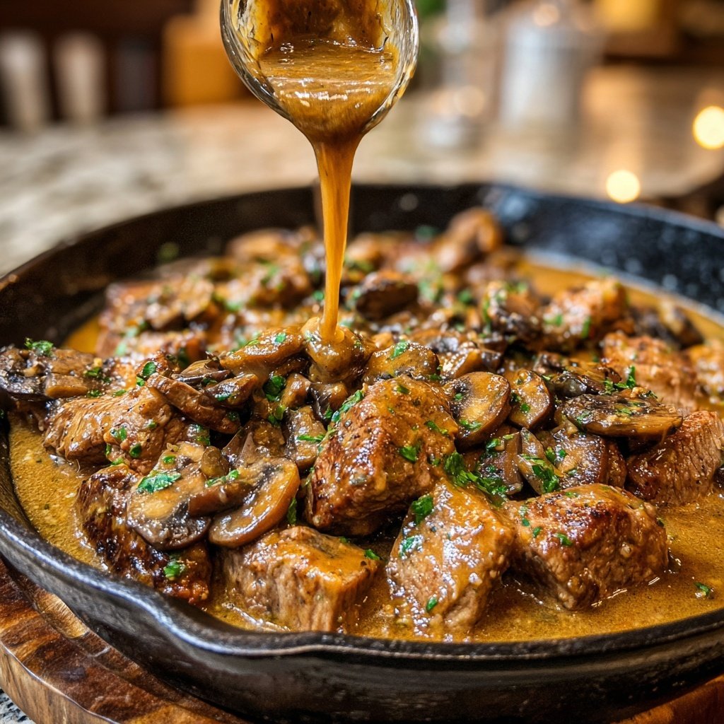 One-Pan Sirloin Steak Mushroom Gravy