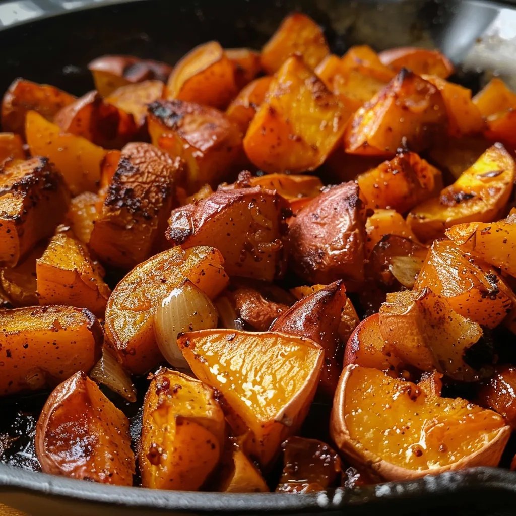 Roasted Apple Cinnamon Sweet Potatoes