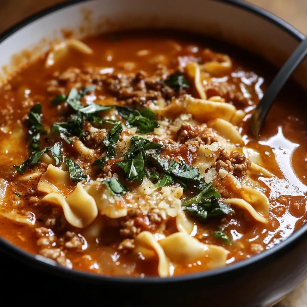 One Pot Lasagna Soup