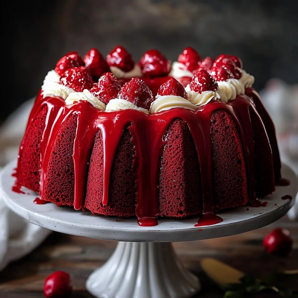 Decadent Red Velvet Cheesecake Bundt Cake