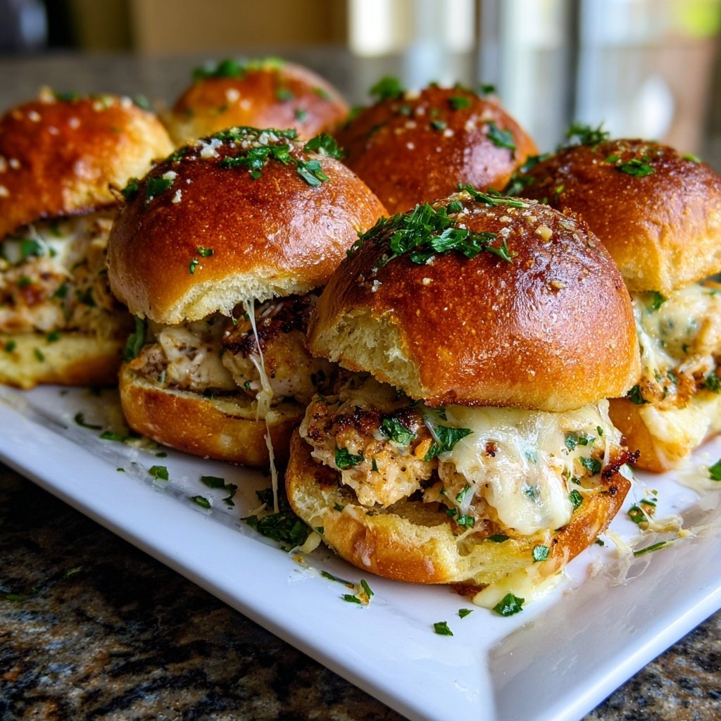 Garlic Parmesan Sliders with Chicken