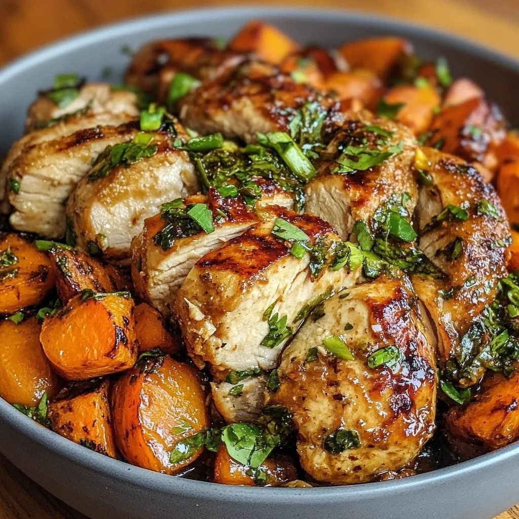 Maple Dijon Chicken & Sweet Potato Bowls