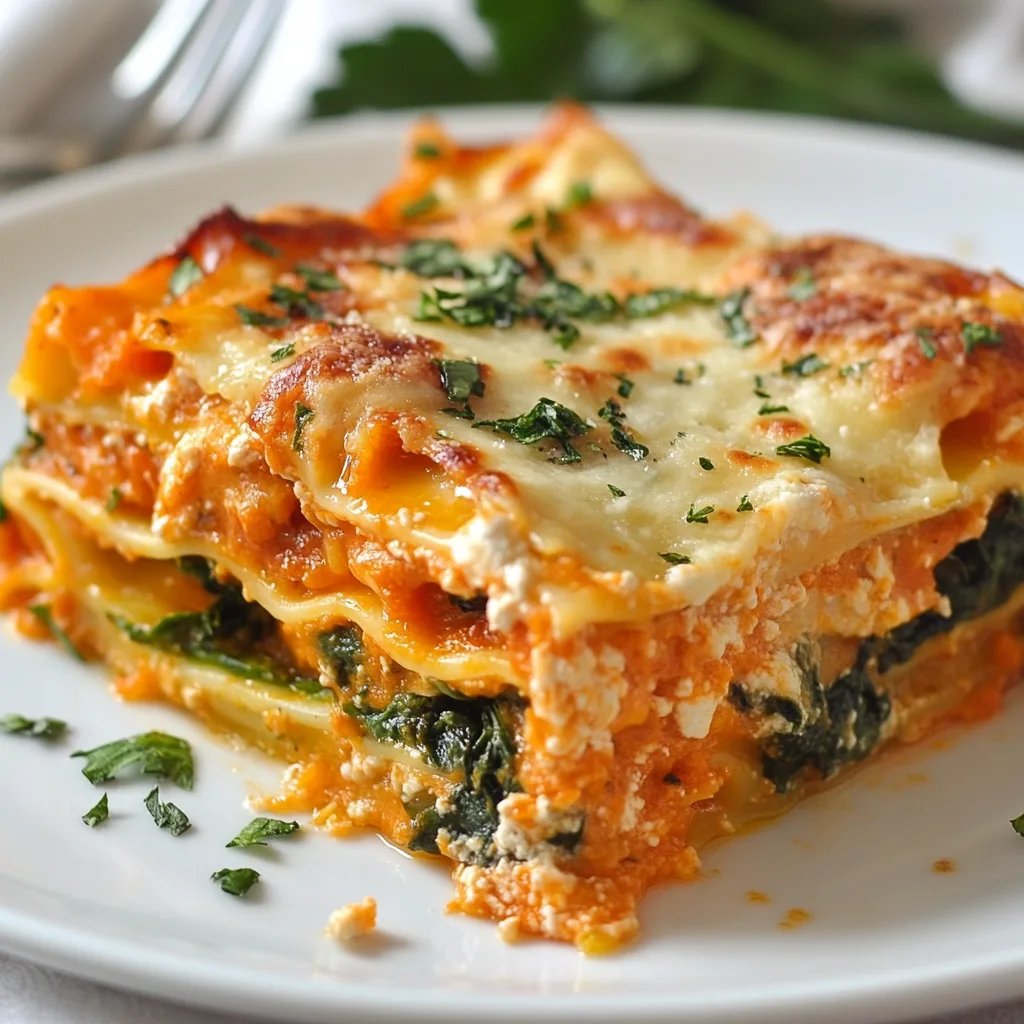Vegetarian Pumpkin Spinach Lasagna