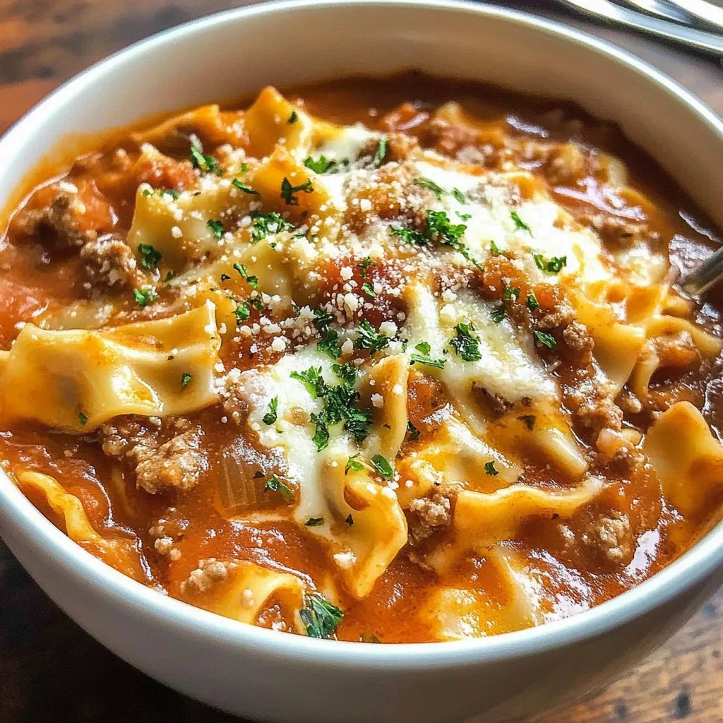 The BEST Lasagna Soup