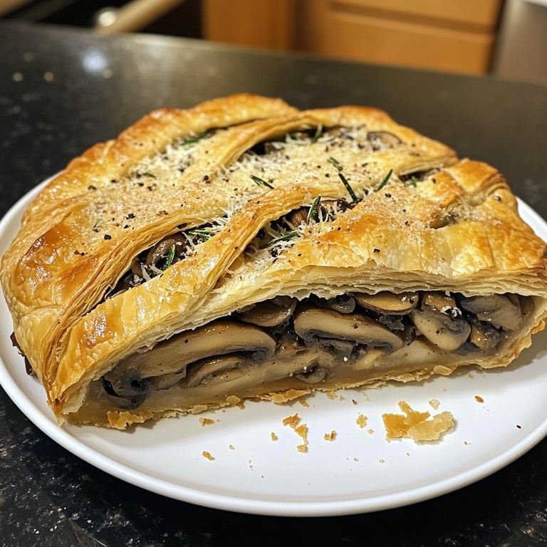 Mushroom Wellington with Rosemary and Pecorino