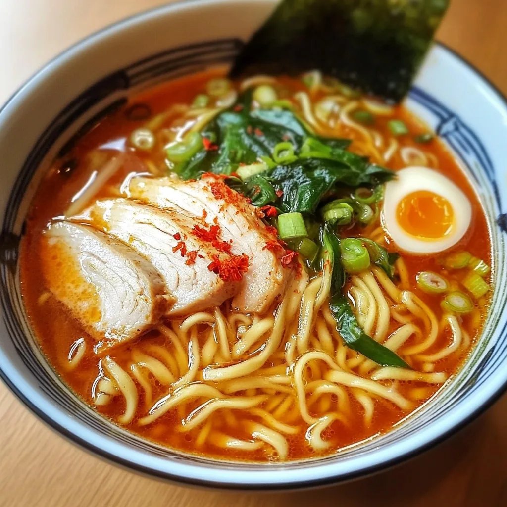 Spicy Chicken Ramen Noodle Soup