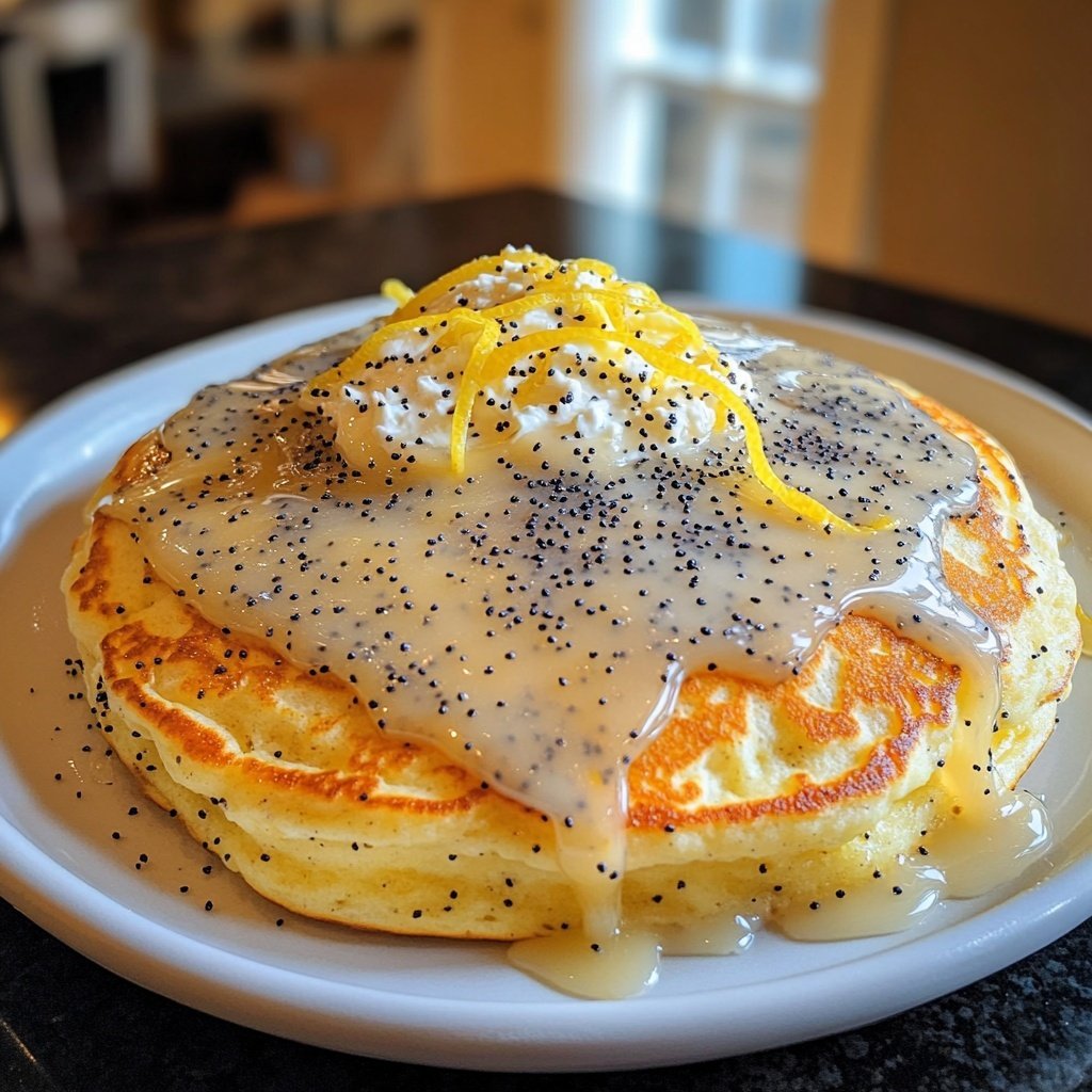 Lemon Poppyseed Ricotta Pancakes