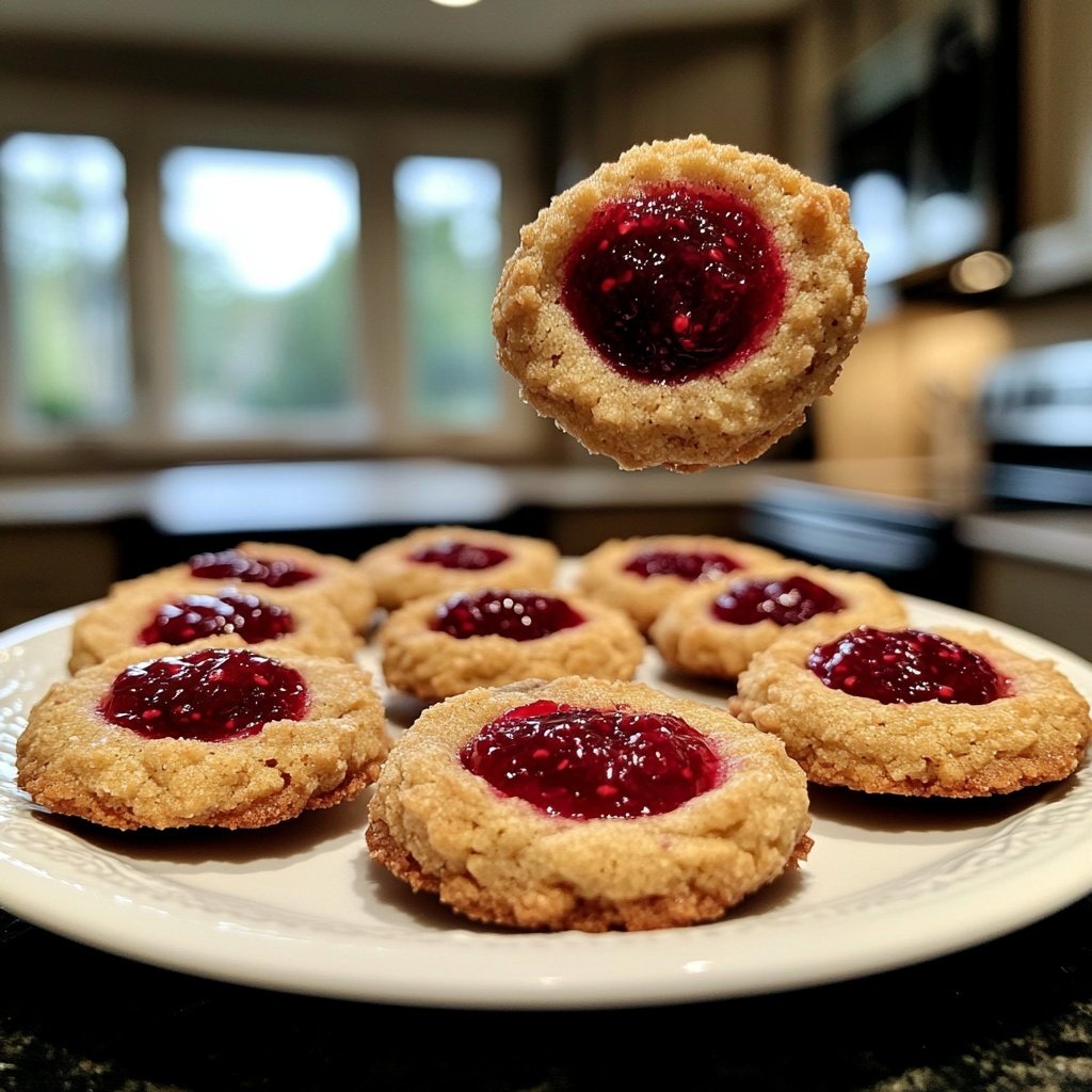 Almond Marzipan Thumbprint Cookies