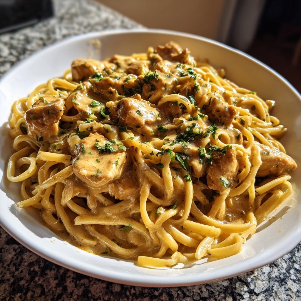 Creamy Cajun Chicken Noodles