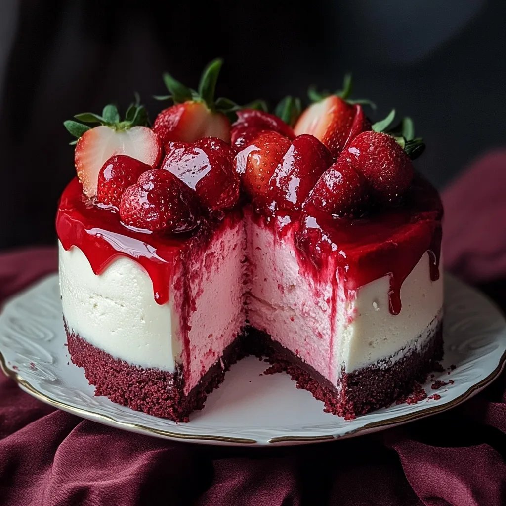 Red Velvet Strawberry Cheesecake
