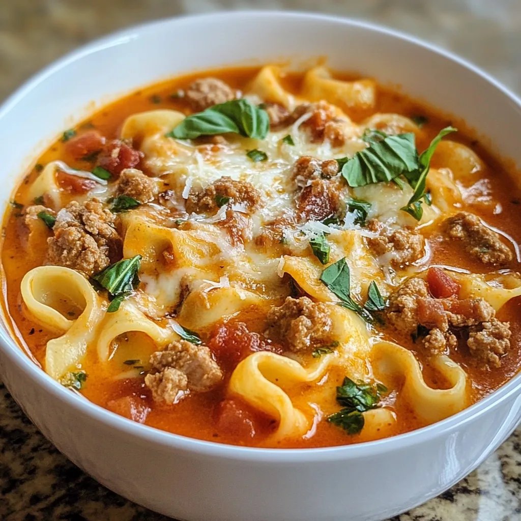 Lasagna Soup with Sausages