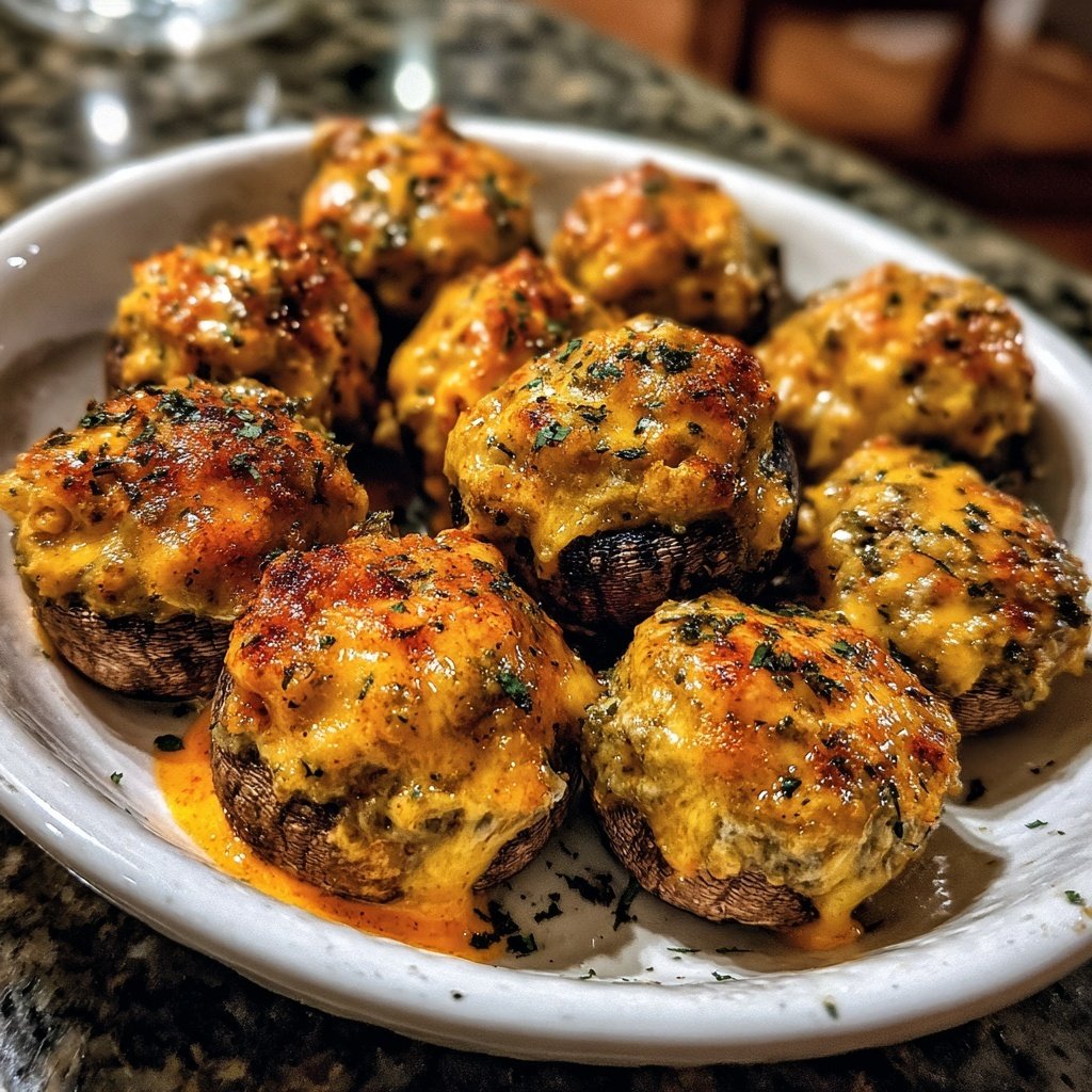 Buffalo-Stuffed Mushrooms