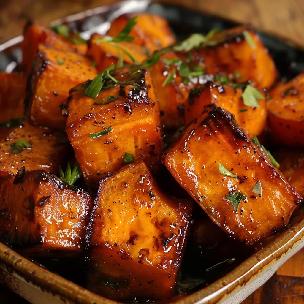 Roasted Sweet Potatoes w/ Cinnamon & Honey